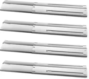 Adjustable Heat Plate Shield, Universal Heat Burner Tents, Heavy Duty Flame Tamer for Charbroil and Other Gas Grill Models, BBQ Replacement Parts, Extends from 11.75" up to 21" L (4 Pack)
