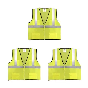 Safety Main 05EAMYZ Economy Vest, Class 2, All Mesh, Hi-Vis Yellow, Pack of 3