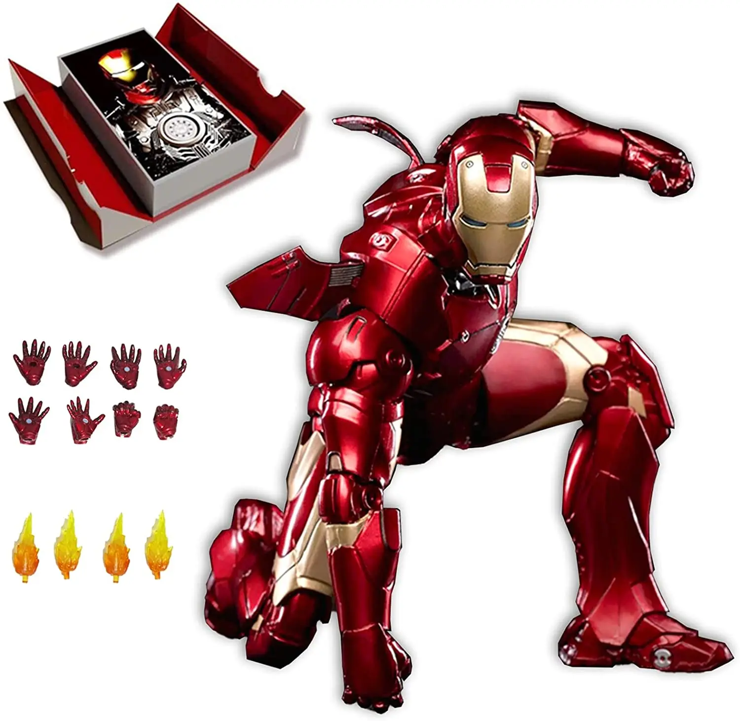 Marvel Iron Man Series Action Figure - 7 in Deluxe Painted Exquisite Collection Mark Model, Ideal Gift for Toy Collectors