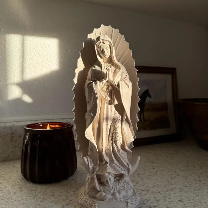 11.8 in Resin Virgin Mary Statue, Catholic Religious Decorations, Home Decor Ornaments, Religious Gift Item