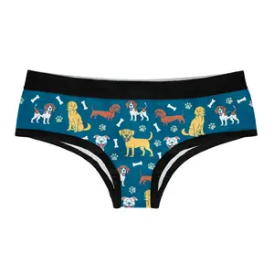 Womens I Like Dogs and Maybe 3 People Panties Funny Bikini Brief Saying Graphic Underwear Funny Underwear for Women Graphic Womenswear Introvert  Funny Dog  Women's Novelty Panties Blue