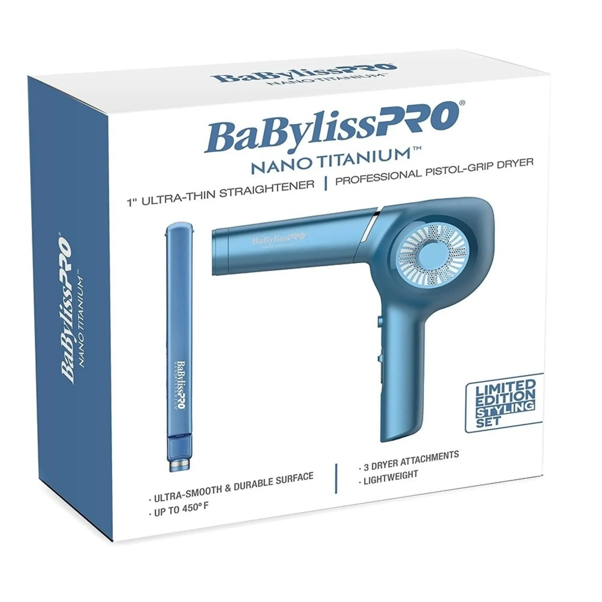 BABYLISSPRO  BNTPP36UC NANO TITAN  DRYER AND 1" STRAIGHTNER