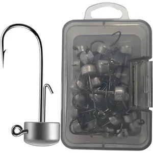 Ned Rig Jig Heads, 20 count Finesse Mushroom Jig Hooks Kit for Bass Fishing 3/32,1/8,3/16,1/4,5/14 OZ,