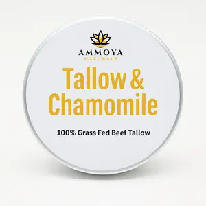 Grass-Fed Tallow Skincare Set, Natural Moisturizer with Chamomile, Frankincense & Myrrh, Honey Blends, 3 Varieties 2 oz (Chamomile) Moisture Nourishing Balm Daily Gentle