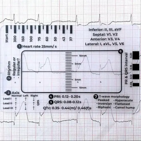 Ecg Ruler, 1 Count Portable Lightweight Heart Rate Monitoring Tool Suitable for Students Nurses Doctors, Office Stationery & Supplies, Measurements