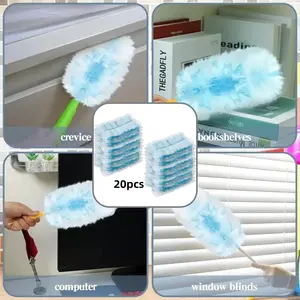 20 Pack Duster Refill Compatible with Duster, Multi Surface Heavy Duty Dusters, Duster Replacement Refills for Cleaning Furniture, Blinds, Ceiling Fans and Car(No handle) Pet Gloves