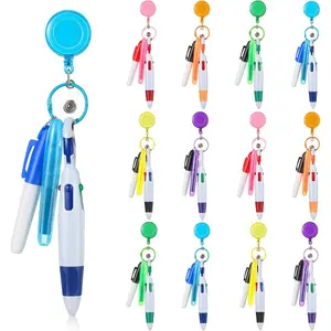 60 count Nurse Pen Set with Retractable Shuttle Pens, Mini Highlighters, Permanent Marker Pen, Badge Clip and  for Nurse Week  Appreciation  Office