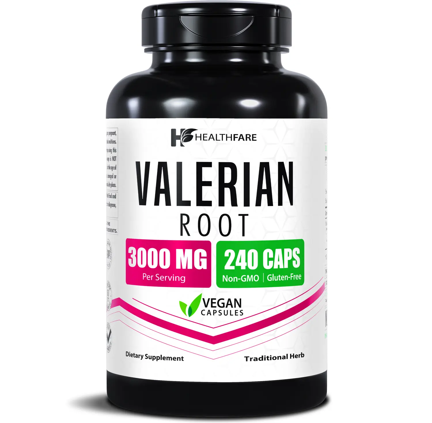 HealthFare Valerian Root Capsules | 3000mg High Potency Extract | 240 Vegan Pills | Herbal Supplement for Relaxation & Sleep Support | Non-GMO, Gluten-Free, Made in USA