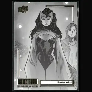 2023 UD Marvel Allegiance Avengers vs X-Men Card C71 Scarlet Witch Black & White ePack Achievement