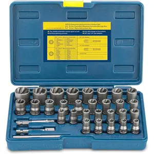 Bolt Extractor Kit, 32 count Rounded Bolt Remover, Extractor Socket Set for Removing Damaged, Frozen, Rusted, Rounded-Off , Nuts & Screws