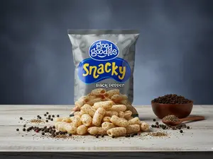 Good Goodies Snacky - Black Pepper Flavor Chips - 2oz (12 Pack) - Crunchy Snack