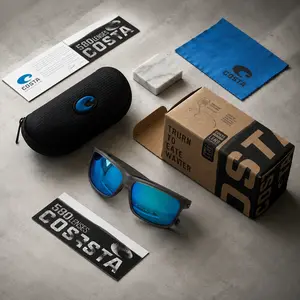 Costa Del Mar Polarized Sunglasses UV400 – Premium Outdoor Fishing Eyewear Full Set Included, Dustproof, Windproof, Anti-Blue Light, Gifts For Him/Her
