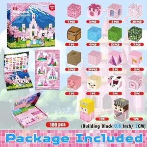Creative 300 Piece Building Block Set, Castle Stem Sensory Cubes for Kids Ages 3+, Great Birthday and Christmas Gift for Boys & Girls