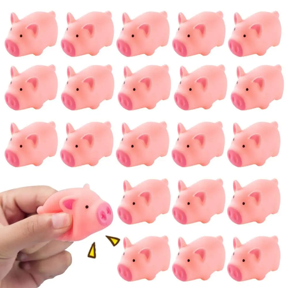 X-TBT05 20 PCS Mini Squishies Pig Bath Toys, Pink Rubber Squeaky Baby Bathtub Toys for Baby Shower Party Favors 20 PCS Mini Squishies Pig Bath Toys, Pink Rubber Squeaky Baby Bathtub Toys for Baby Shower Party Favors