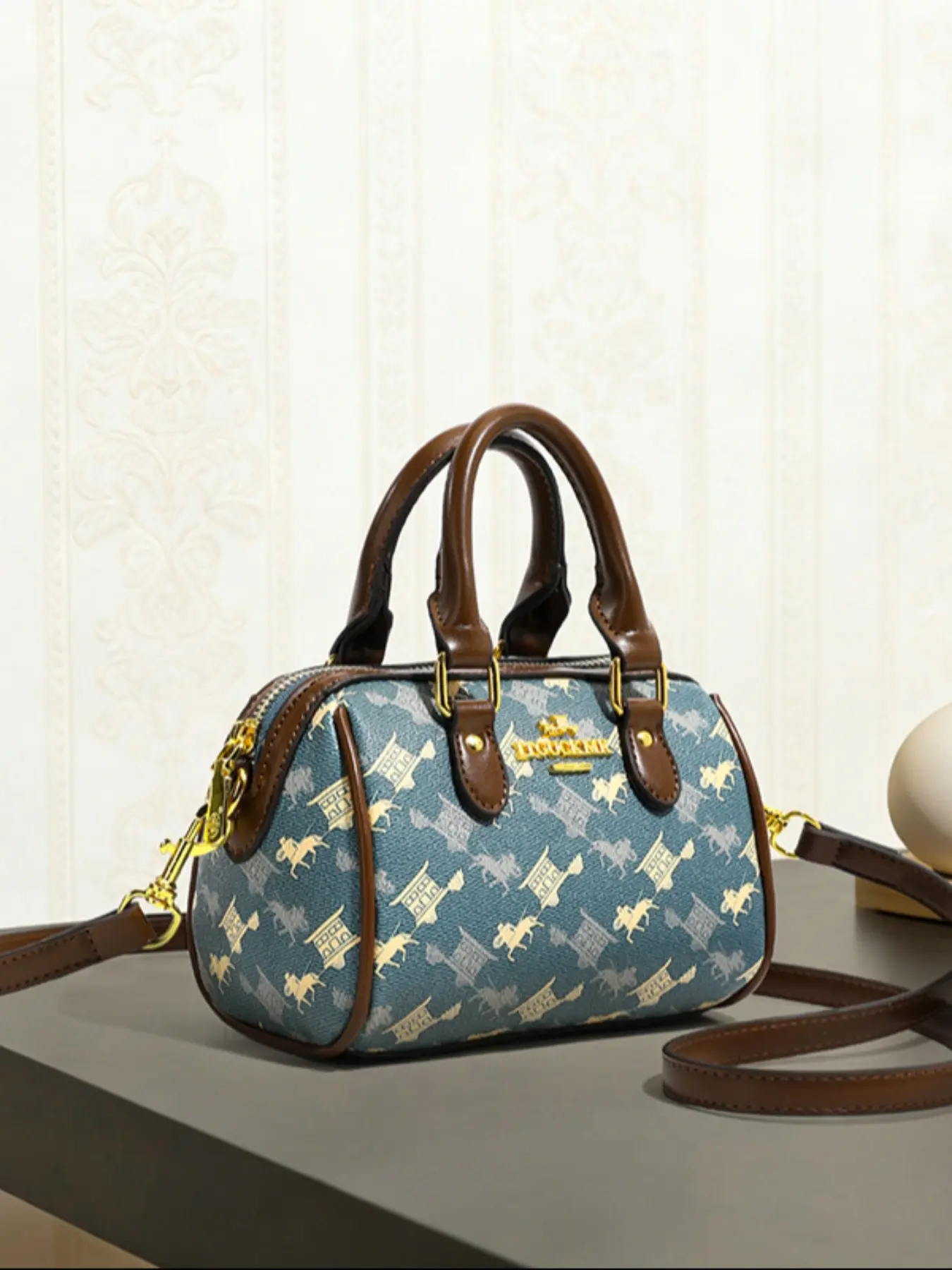 Elegant Floral Boston Bag, New Arrival 2026, Versatile Pillow Purse, Stylish Handbag & Shoulder Bag, Trendy Crossbody Accessory, Casual Handbag Satchel, Fashionable Crossbody Bag, Fashion Patterned Bag