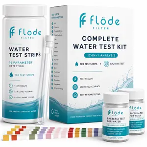 Flode Filter Complete Drinking Water Test Kit - DIY | 16-in-1 Water Test Strips (100 Count)