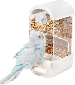 No Mess Parrot Automatic Feeder Anti-Scattering Bird Feeder for Cage Bird Food Bowl Container Parakeet Cage Accessories Finch Lovebirds Budgies Canary