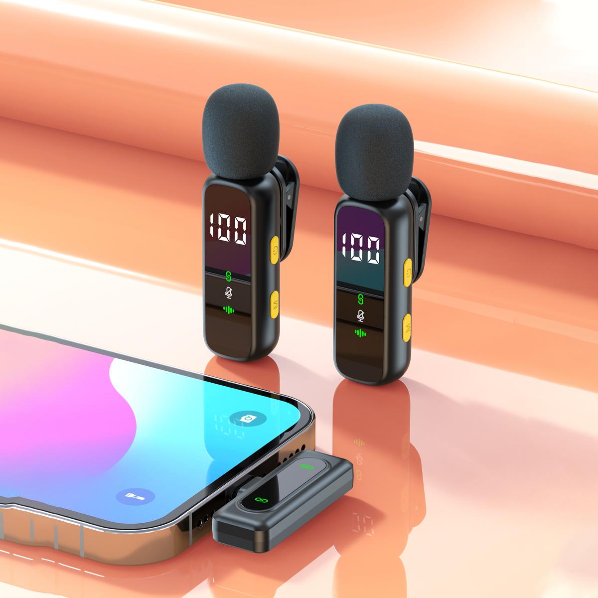 Wireless Mini Microphone for iPhone 15/16, iPad, Android, USB-C Lapel Mic with 360° Omnidirectional Sound, 14H Battery Life, Noise Reduction, Portable for Video Recording, Vlog, Tiktok, YouTube