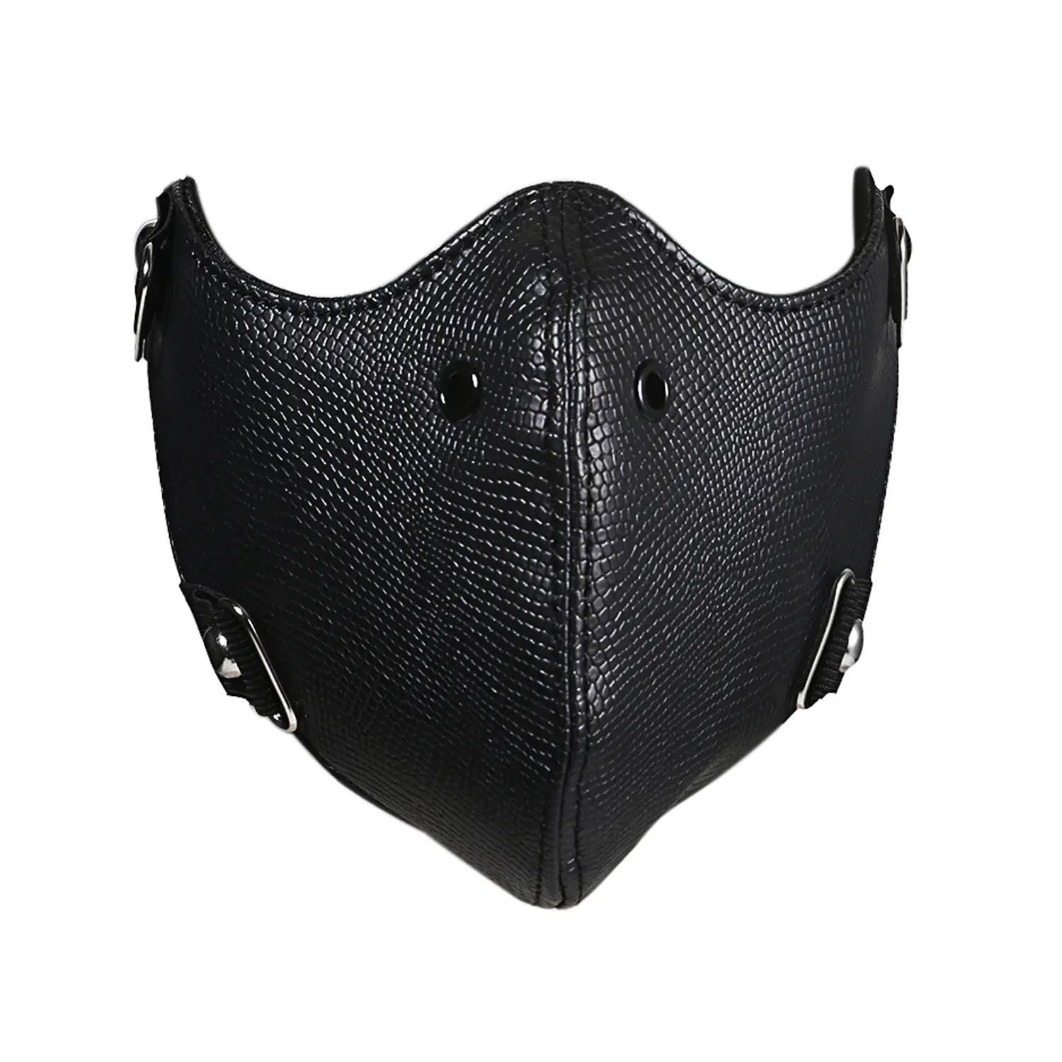 OIDEA Punk Rock Synthetic Half-Face Mask - Unisex Glossy PU Leather Motorcycle Mask with Adjustable Elastic Cord Straps, Alloy Hardware Accents, Bold Snake & Leopard Prints, Anti-Dust Face Covering, Party Accessory Gift for Biking, Anti Dust Mask