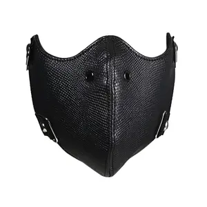 OIDEA Punk Rock Half Face Mask Unisex PU Leather Cycling Dust Mask for Outdoor Sports Stage Performance