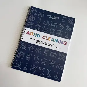 Adha Simple Cleaning Planner Notebook, 21*29cm Coil Notebook, Habit Tracking Checklist, Chore Task Tracker, 36 Pages