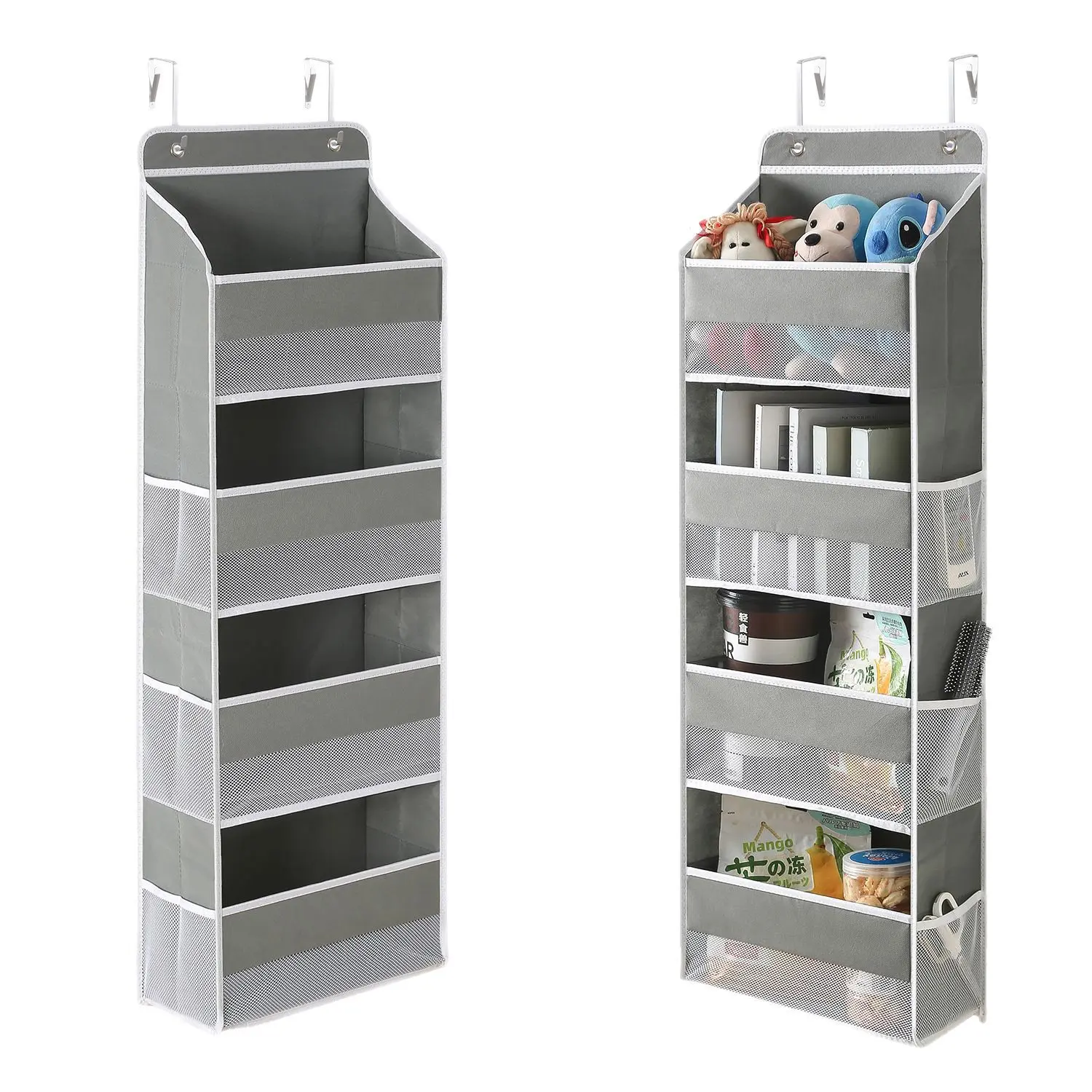 4-Tier Hanging Storage Organizer – No-Drill Over Door Storage Bag with Mesh Pockets for Bedroom, Nursery, Bathroom & Dorm Room