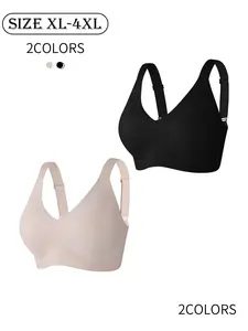 2 Pack/ 5 colors,Women's Seamless Jelly Bra, Push-Up Balconette, Adjustable Sports Bra, Full Coverage, Comfortable Breathable, Casual Yoga Wear