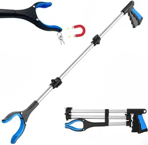 [New Deal] 2025 Upgrade Extra Long Grabber Reacher Tool, 32" with Magnet, Wide Jaw, Foldable Trash Pickup Tool, 96 Grip Points for Firm Grip
