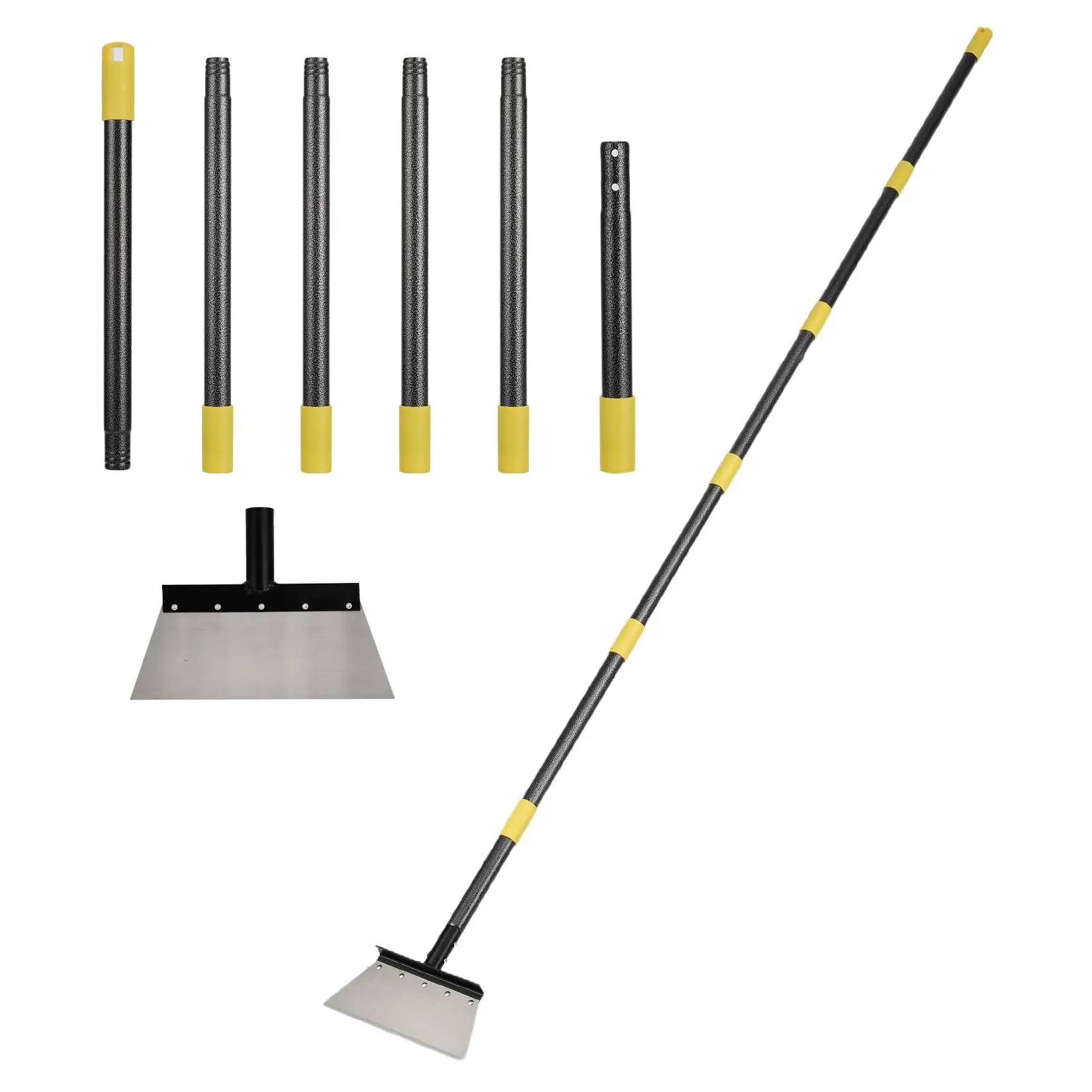 Heavy Duty Long Handle Garden Shovel & Scraper, 60/72/88 Inch Multi-Purpose Steel Tool, 10.24" Stainless Blade, Ergonomic Weeding & Moss Remover for Patio, Sidewalk, Driveway, Yard
