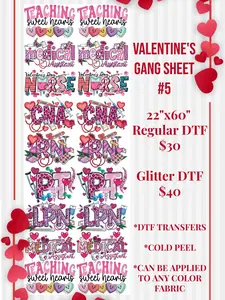 22x60 Pre-Made Cold Peel Valentine's Gang Sheet 5