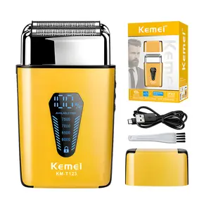 Kemei Professional Electric Shaver Km-T123, Mini LCD Men's Beard Trimmer, 8500 Rpm Hair Clipper, Precision Grooming Tool, Rechargeable Shaver Machine