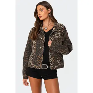 Leopard Print Denim Jacket Leopard Print Denim Jacket