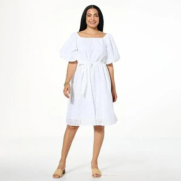 C. Wonder C Wonder On/Off Shoulder Eyelet Dress