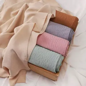 Mancha Soft-crepe Crinkle Hijab - Soft & Skin-friendly, No Slipping, Easy to Style, Perfect for Daily Wear & Occasions, Autumn-Winter Friendly Fabric, Classic Neutral & Pastel Shades