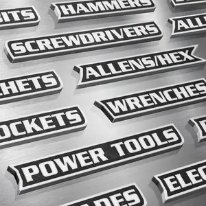 12 Pack of  Tool Box Labels, -Printed Toolbox Labels, General Tool Box Organize Accessories, Toolbox  Labels,  Labels, for Steel Toolboxes, Carts, Drawers, and Cabinets