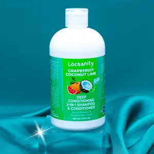 Locsanity Grapefruit Coconut Lime Moisturizing Nourishing Shampoo & Conditioner for Dry Damaged and Mature Locs Sulfate-Free Color-Safe Plant-Based Cleanser with Coconut Lime & Grapefruit Extracts