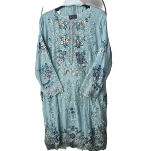 Maria.B inspired Pakistani chiffon embroidered three piece suit with handwork