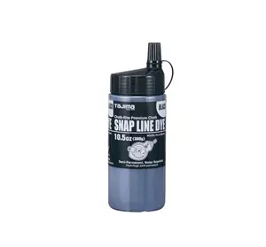 Tajima Tool Snap Line Dye, Permanent Marking Chalk with Easy-Fill Nozzle, 300g/10.5 oz, Black PLC3-BK300