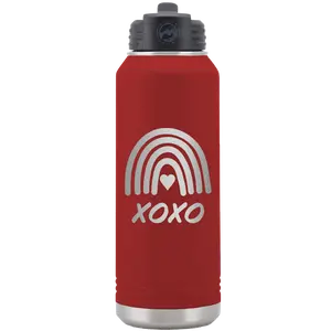 XOXO Rainbow 32 oz Water Bottle | Maroon