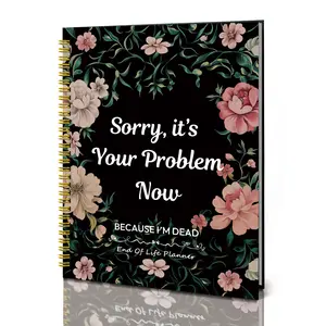FallFreshness Notebook Death  End of Life Planner: Sorry, It’s Your Problem Now, Because I'm Dead, Funny Notebook Book Notepad,Final Wishes and End-of-life Arrangements Emergency Binder,Hardcover 2026 Calendar Planner Book with Tabs,Vintage Organizer Summ