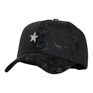 EL BARBAS HATS B-STAR GRAFFITI BLACK SNAPBACK HAT