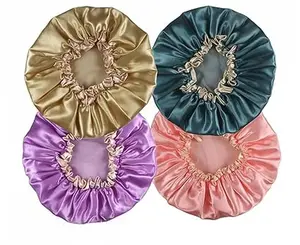 4 Pack Bright Colored EVA Shower Caps, Double Layer Waterproof, Reusable & Durable, Premium Hair Protection, Shower Cap for Women, Ideal for Shower, Bath & Spa, Multi-Use Daily Hair Care Caps