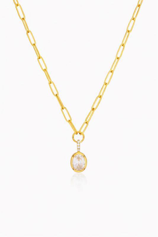 Necklace paper clip stainless steel