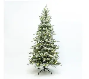 LuxenHome 6.5Ft Pre-Lit Artificial Tree w/ Fros ted Branches