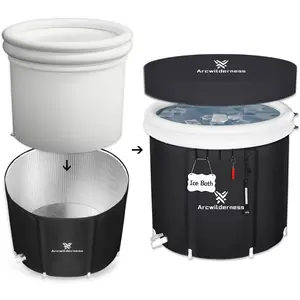 Foil Cold Plunge Tub - 130 Gal XL Ice Bath Tub for Athletes, Heat Ice Pod with Cover, Replaceable Inner Liner, Ice Tubs for Cold Plunge