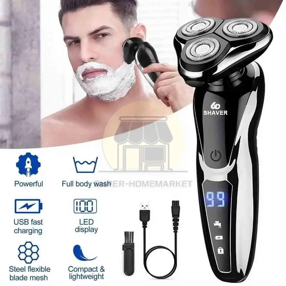 TekDeals Electric Shaver Beard Shaving Men Wet/Dry Trimmer Rotary Razor USB Rechargeable