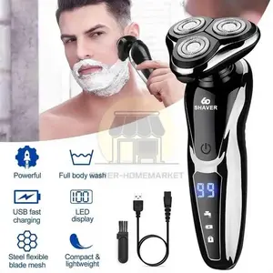 TekDeals Electric Shaver Beard Shaving Men Wet/Dry Trimmer Rotary Razor USB Rechargeable
