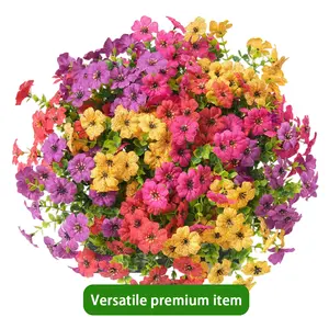 12/24Pcs Artificial Flowers for Outside, UV-Resistant Outdoor Indoor Lifelike Pansy Flowers, Fade-Proof Weatherproof Faux Blooms for Porch, Garden, Balcony, Fence & Window Decor