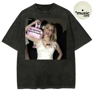 Meme about Music Trendy, Funny for ur Mental Vintage Washed T-Shirt, Delulu Music Club, Mentally Gone-Playlist On Tee