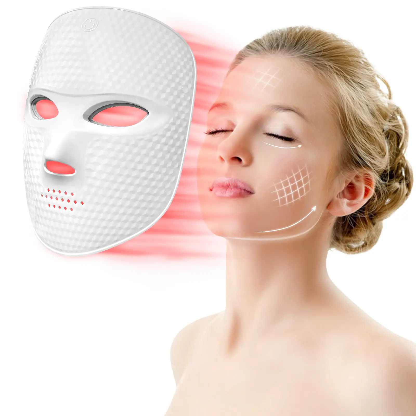 7-Color LED Face Mask, USB Rechargeable Facial Skin Care Mask with Touch Screen, Portable Multi-Functional LED Light Therapy Mask, Anti-Aging Skin Rejuvenation Beauty Device, Ideal Valentine’s Day Gift for Women Girlfriend